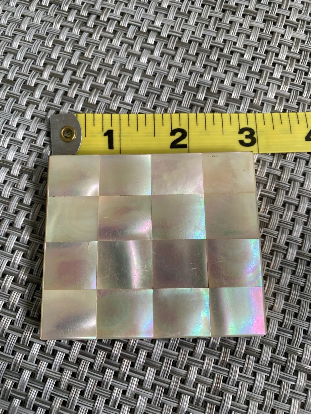 Marhill Gold Tone Mother of Pearl Compact Mirror Makeup Case Vintage